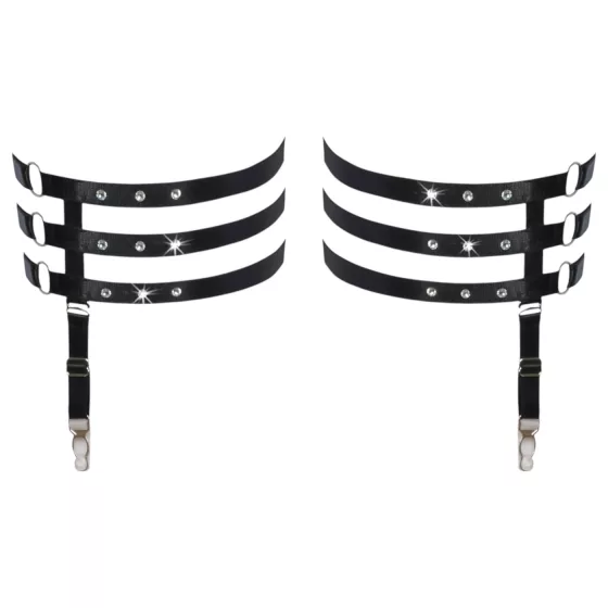 Cottelli - Leather-Look Thigh Garter (Black) - L/XL