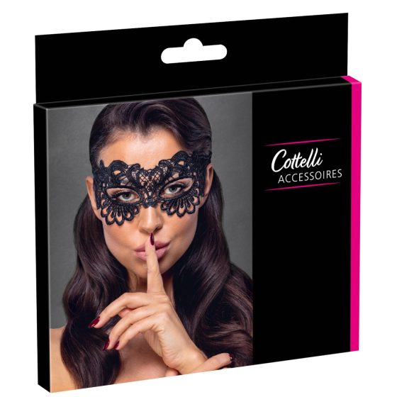 Cottelli - decorative embroidered lace mask (black)