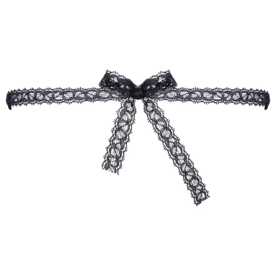 Cottelli - Elegant Embroidered Lace Mask (Black)