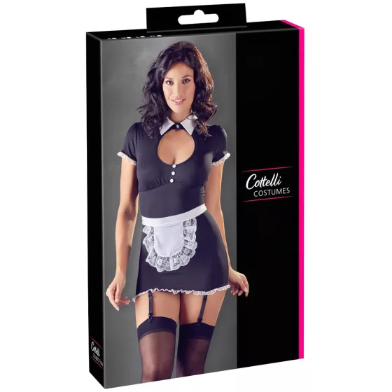 Cottelli - Garter Belt Maid Outfit (Black and White)
