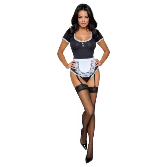 Cottelli - waitress bodysuit with apron (black) - M