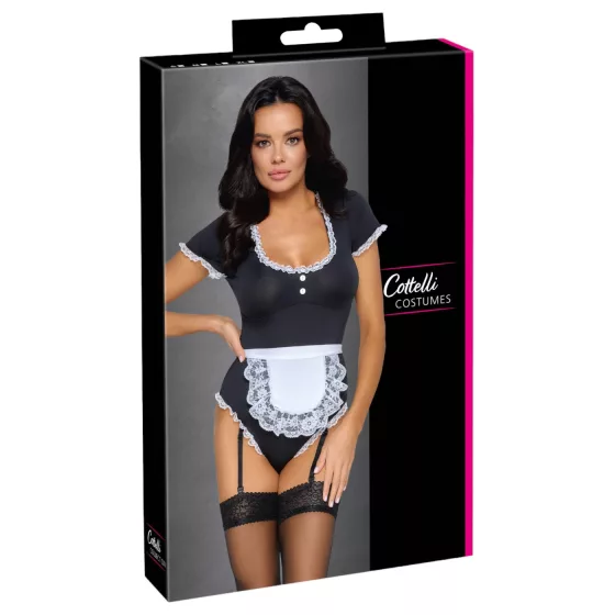 Cottelli - waitress bodysuit with apron (black) - M