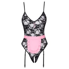 Cottelli - Sheer Maid Costume (Black-Pink)