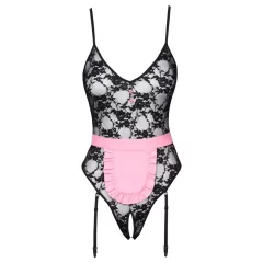 Cottelli - Sheer Maid Costume (Black-Pink)