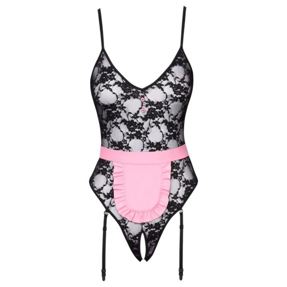Cottelli - Sheer Maid Costume (Black-Pink)