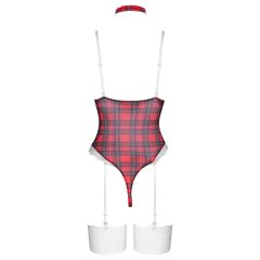 Cottelli - Red Plaid Bodysuit Set