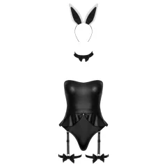 Cottelli - Bunny Costume - Black (3 Piece)