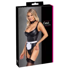 Cottelli - maid bodysuit with apron (black)