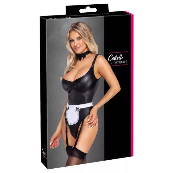 Cottelli - maid bodysuit with apron (black) - M