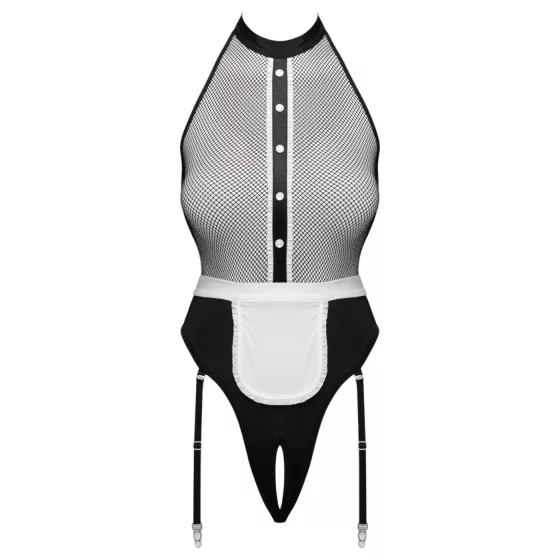 Cottelli - maid bodysuit with apron (black) - S - M