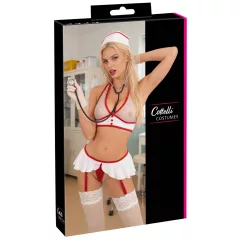 Cottelli - two‑piece nurse costume (white/red)