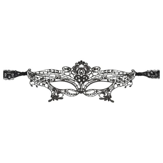 Cottelli - Embroidered Lace-Effect Eye Mask (Black)