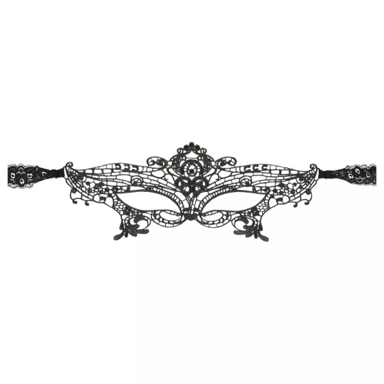 Cottelli - Embroidered Lace-Effect Eye Mask (Black)