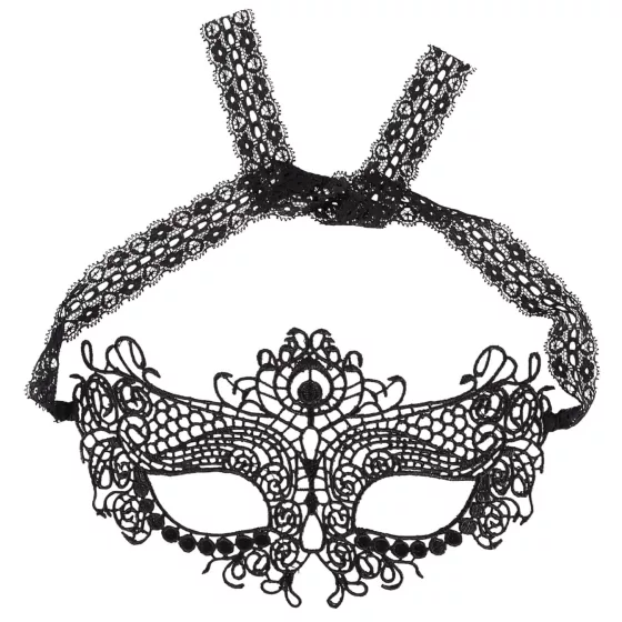 Cottelli - Embroidered Lace Effect Mask (Black)