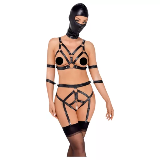Bad Kitty - Body Harness Set and Mask (Black) - M