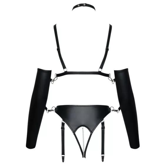Bad Kitty - Bondage Body Harness Set (Black) - L