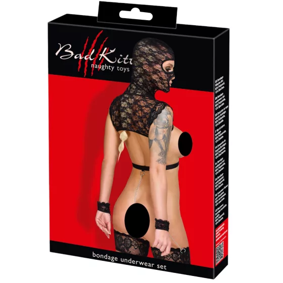 Bad Kitty - Lace BDSM Set (Black) - XL