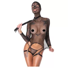 Bad Kitty - BDSM Sheer Fishnet Set with Whip (Black)