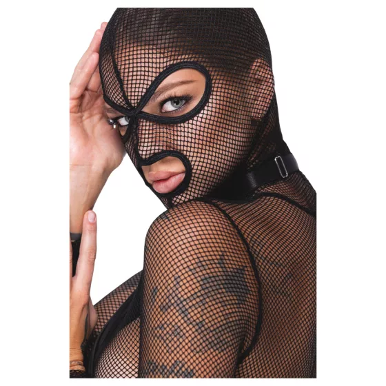 Bad Kitty - BDSM Sheer Fishnet Set with Whip (Black)