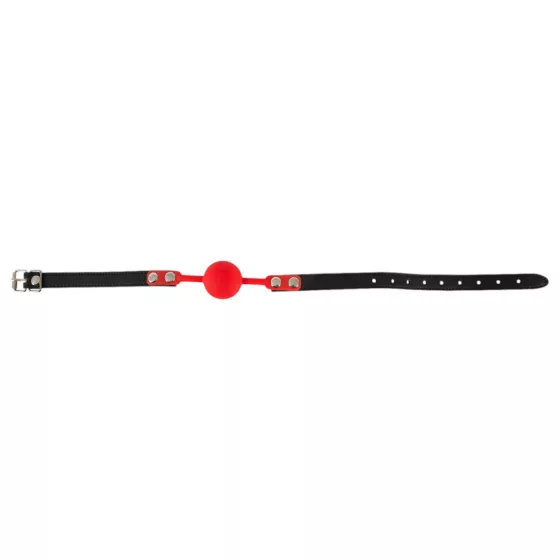 Bad Kitty - Silicone Gag with Faux Leather Strap (Red)