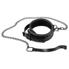 Bad Kitty - Gemstone Patterned Collar with Leash (Black)