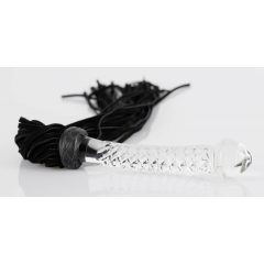   Bad Kitty - Leather whip with glass dildo (translucent-black)