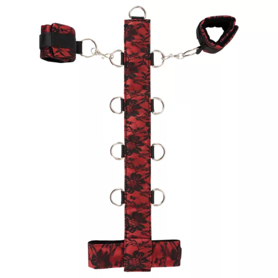 Bad Kitty - Asian Arms to Neck Bondage Set (Red-Black)