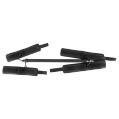 Fetish - Faux Leather Restraint Rod Set (6 pieces) - Black