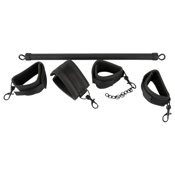 Fetish - Faux Leather Restraint Rod Set (6 pieces) - Black