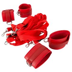 Bad Kitty - velcro faux leather bed tie set (red)