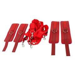 Bad Kitty - velcro faux leather bed tie set (red)