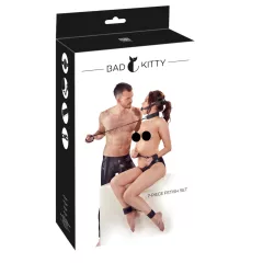   Bad Kitty - Faux Leather Velcro Bondage Set (8 Piece) - Black