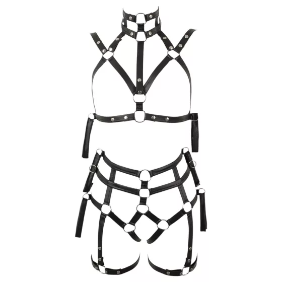 Bad Kitty - bondage body harness bra set (black)