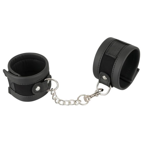 Vegan Fetish - Short Chain Handcuffs (Black) 