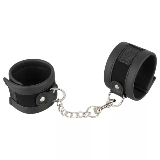 Vegan Fetish - Short Chain Handcuffs (Black) 
