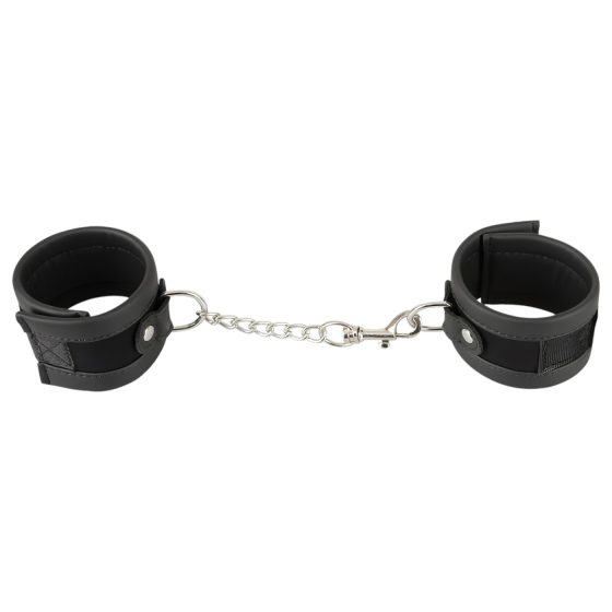 Vegan Fetish - Short Chain Handcuffs (Black) 