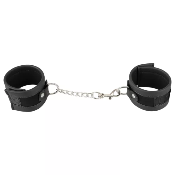 Vegan Fetish - Short Chain Handcuffs (Black) 
