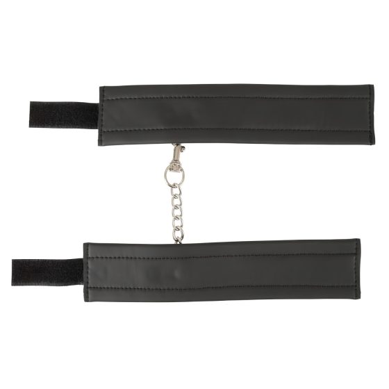 Vegan Fetish - Short Chain Handcuffs (Black) 