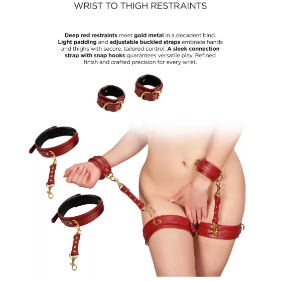 Bad Kitty - Hands to Thighs Cuff Set (Red)