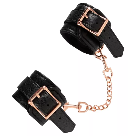 Bad Kitty - cuffs with chain (black-rose gold)