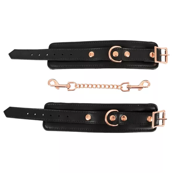 Bad Kitty - cuffs with chain (black-rose gold)