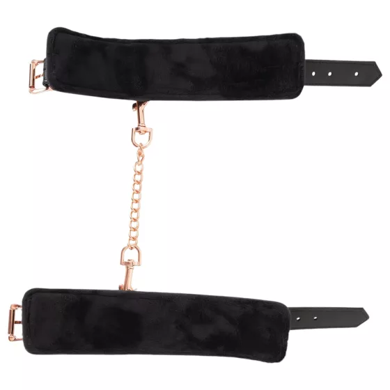 Bad Kitty - cuffs with chain (black-rose gold)