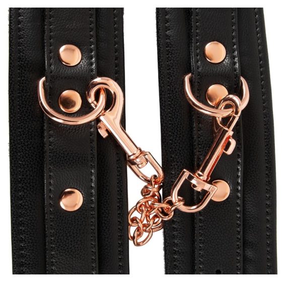 Bad Kitty - handcuffs with chain (black-rose gold)