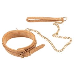 Vegan Fetish - collar with leash (cork)