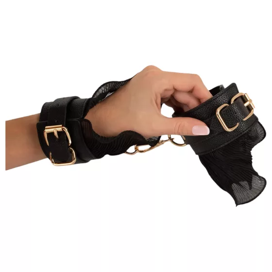 Bad Kitty - frilly bondage set (4-piece) - black