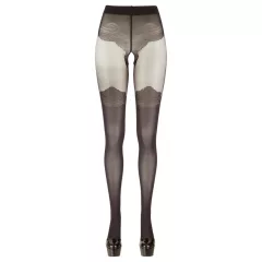 Cottelli - Patterned Open-Front Stockings (Black)