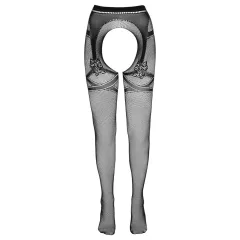 Cottelli - Black Open-Net Stockings with Double Effect
