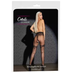 Cottelli - Exclusive Patterned Open Stockings (Black)