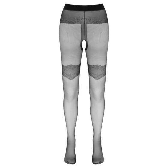 Cottelli - Exclusive Patterned Open Stockings (Black) - 4