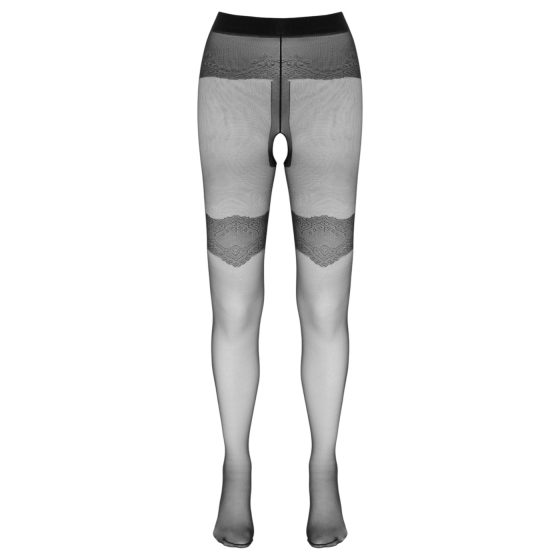 Cottelli - Exclusive Patterned Open Stockings (Black) - 5